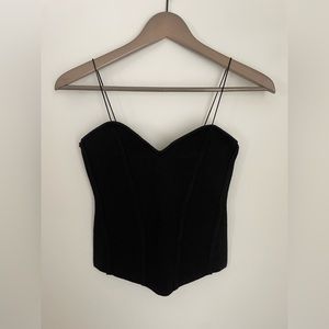Kittenish corseted crop top with straps, size S NWT